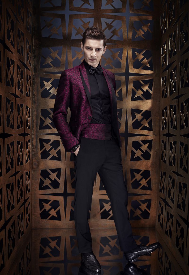 Roberto Cavalli スーツ Single-button suit jacket in NAVY/BLACK | Roberto Cavalli®