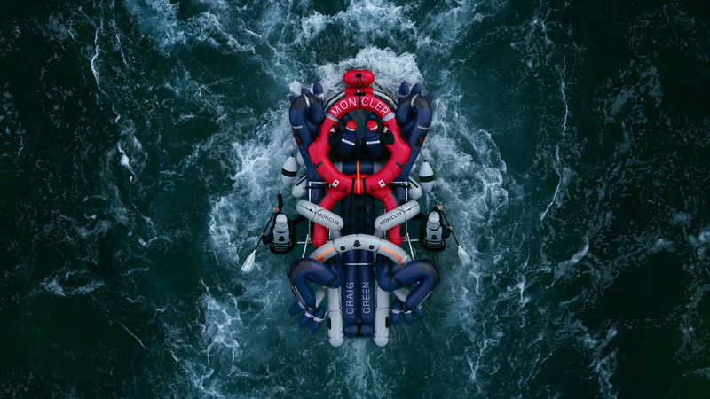 5 MONCLER CRAIG GREEN ペインターパンツ 紺 46 5 Moncler Craig Green (Moncler)