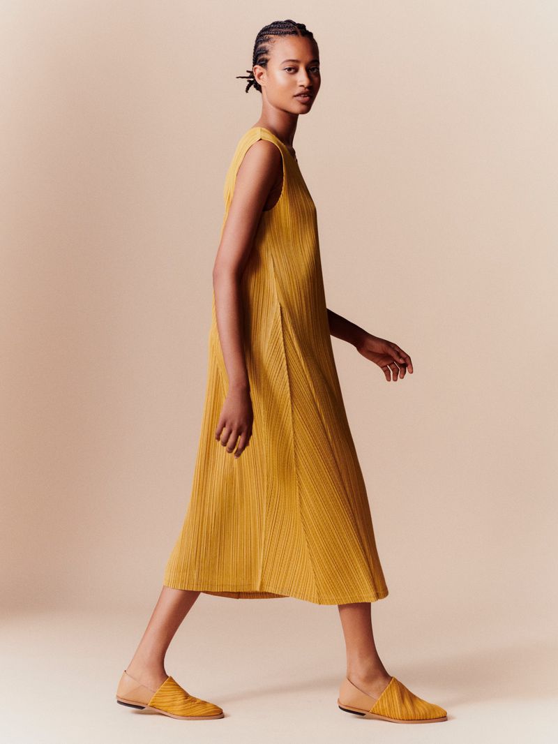 Pleats Please Issey Miyake Madame-T October in Brown Red main image 1