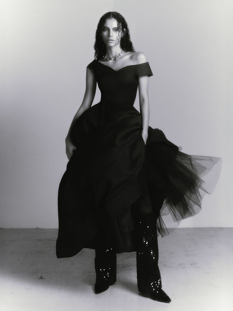 Vitaliama L S Jaqcuard Dress Black Beauty