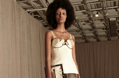 Brutalist, Repurposed Textiles Defined Elena Velez' NYFW Debut