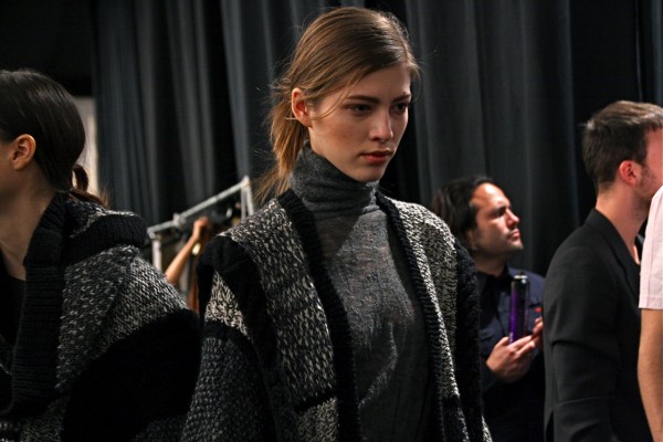 Yulia K. backstage at Yigal Azrouel