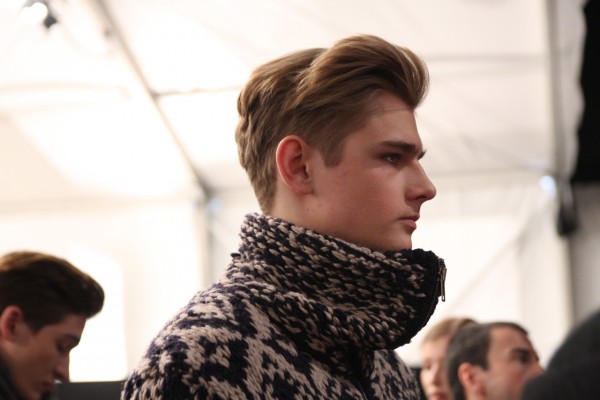 Charlie W. backstage at Yigal Azrouel