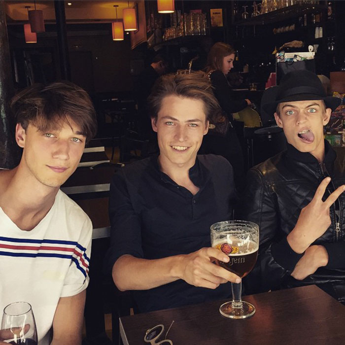 Harvey-James,-Jonas-Kloch,-and-Charlie-James-on-a-break-between-castings